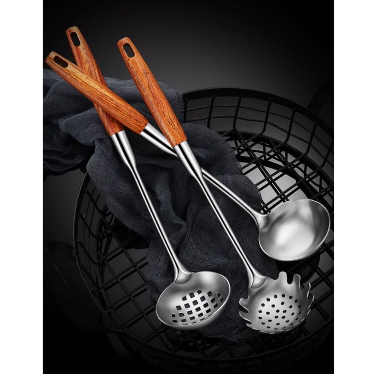 Juego De Cucharas Y Espumaderas De Acero Inoxidable 304, 3 Piezas, Utensilios De Cocina, Utensilios De Cocina Y Repostería.