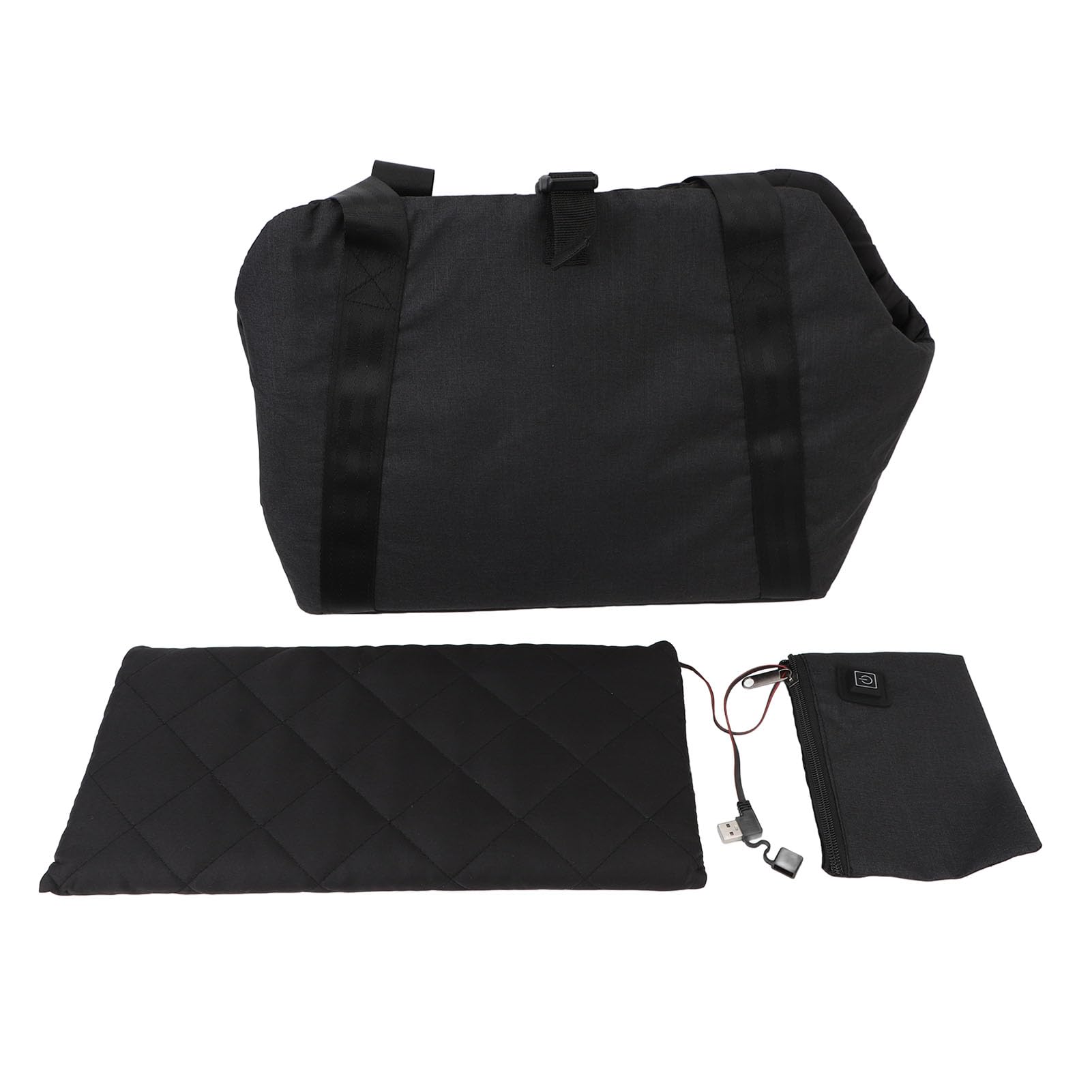 Fdit Borsa per Animali Domestici Riscaldata a Temperatura Regolabile Interfaccia USB Borsa da Viaggio per Animali Domestici con Cuscinetto Riscaldante per Comodi Viaggi Invernali