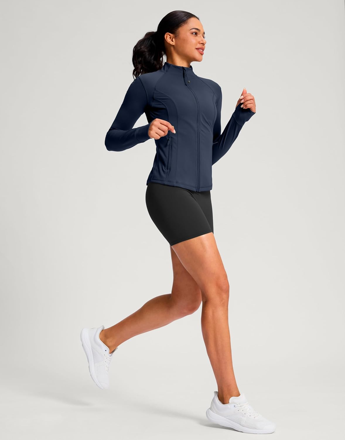 G Gradual Women's Workout Jackets Extended Waist Length Slim Full Zip 4 Pockets Athletic Jacket Spring Running Yoga Clothes - Image 6