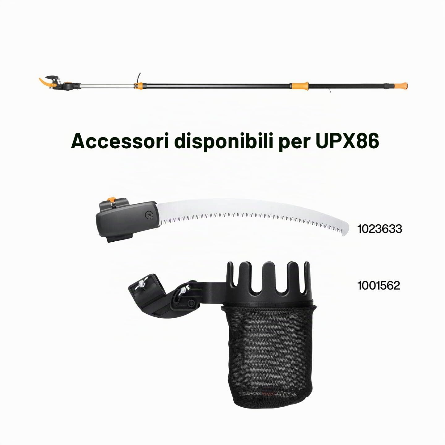 Fiskars Svettatoio Telescopico per Rami e Ramoscelli Freschi UPX86, con Guida di Taglio, Nero/Arancione, 10.1 x 7.4 x 230.3 cm, 1023624