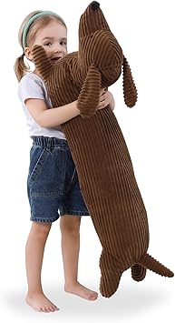 36" Dachshund Dog Stuffed Animal Plush, Long Weiner Dog Body Pillow | Cute Brown Dog Funny Large Stuffed Dachshund Toys Plushies Decor Gifts for Kids Women Adults