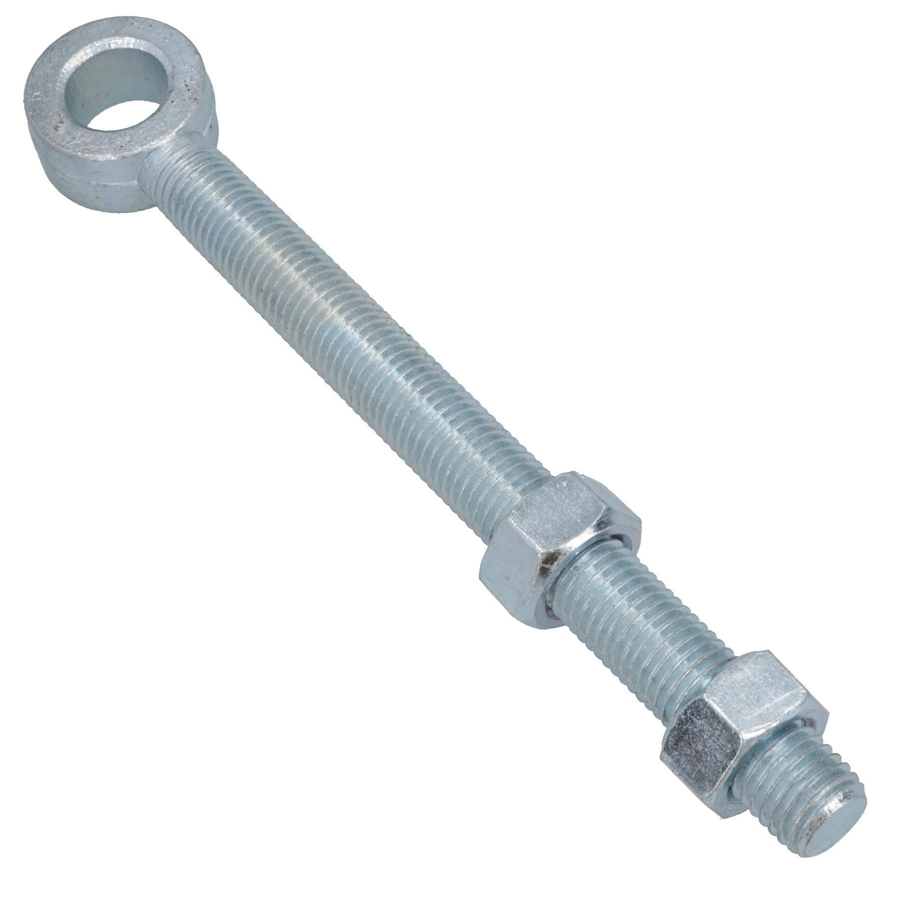 Swing Gate Long Eye Bolts Hinge + Nuts Adjustable Zinc Plated 24 x 250mm 1pc