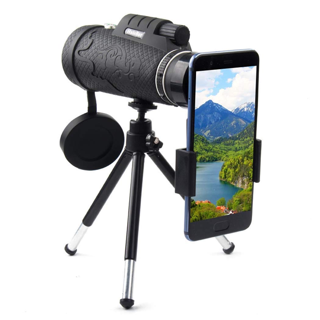 Télescope monoculaire, télescope monoculaire Zoom avec Adaptateur de téléphone trépied monoculaire pour l'observation des Oiseaux, la Chasse, Le Camping, la randonnée, Les Jumelles d'extérieur