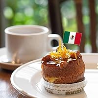 Vista 3 de Paquete de 100 banderas de México con palillos de dientes mexicanos, palillos mini para cupcakes, decoración de país, palillos para fiestas