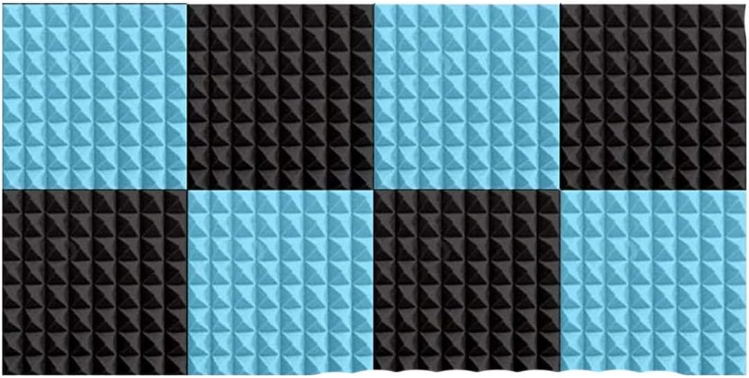 8 Pack - 4 pcs Black and 4 pcs White Pyramid Acoustic Foam Panel DIY Design Studio Soundproofing Wall Tiles Sound Insulation 19.6" x 19.6" x 1.9" AP1034