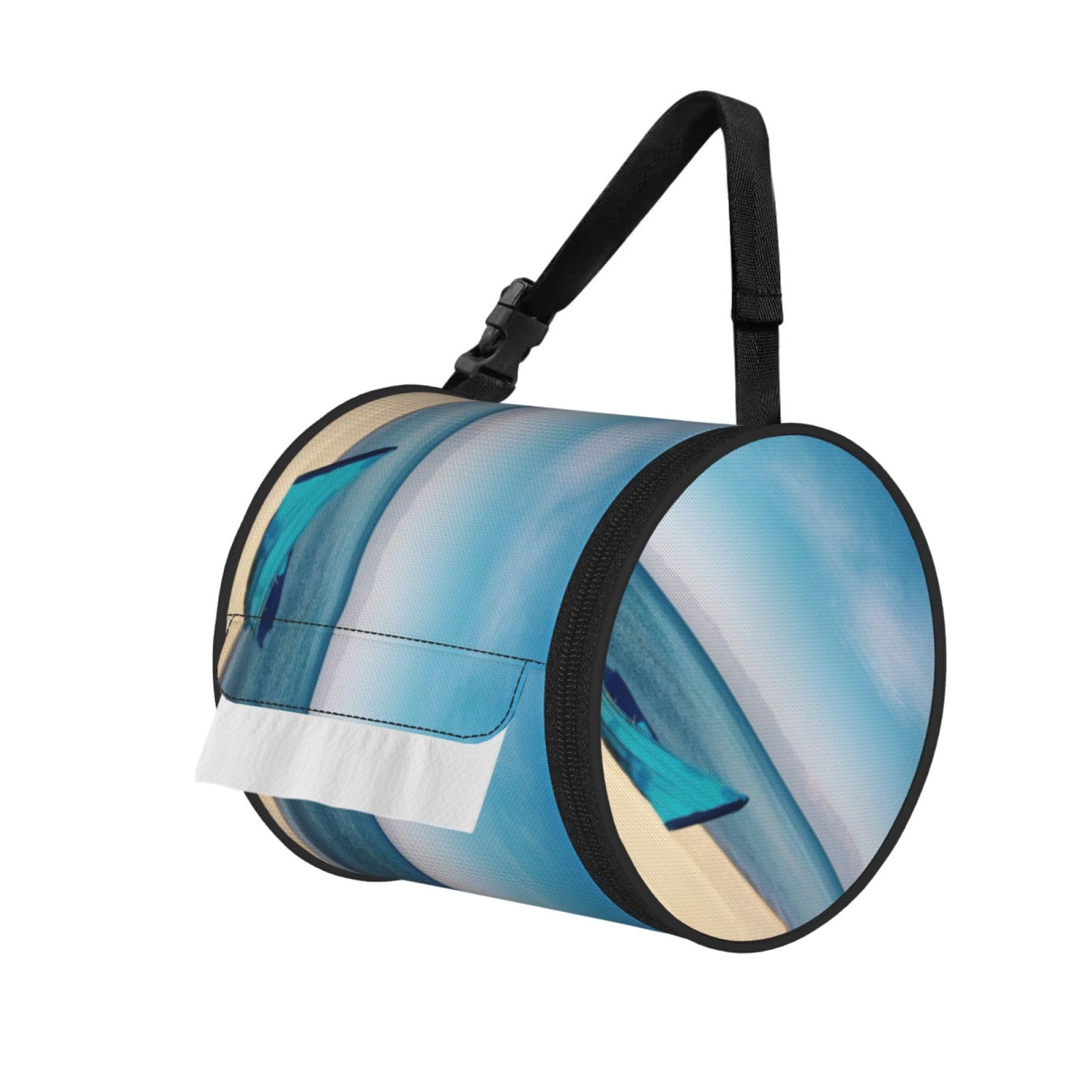Boat And Sea Print Fashion Tissues Organizer Box, Hanging Tissue Holder For Purse Coins For Car Office Daily Outing