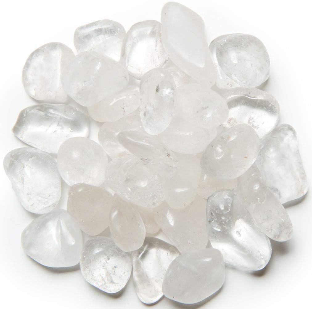 2 lbs of Small Crystal Quartz A Grade Stones from Brazil - Tumbled Rocks Perfect for Art, Crafts, Reiki, Wicca and Wire Wrapping!