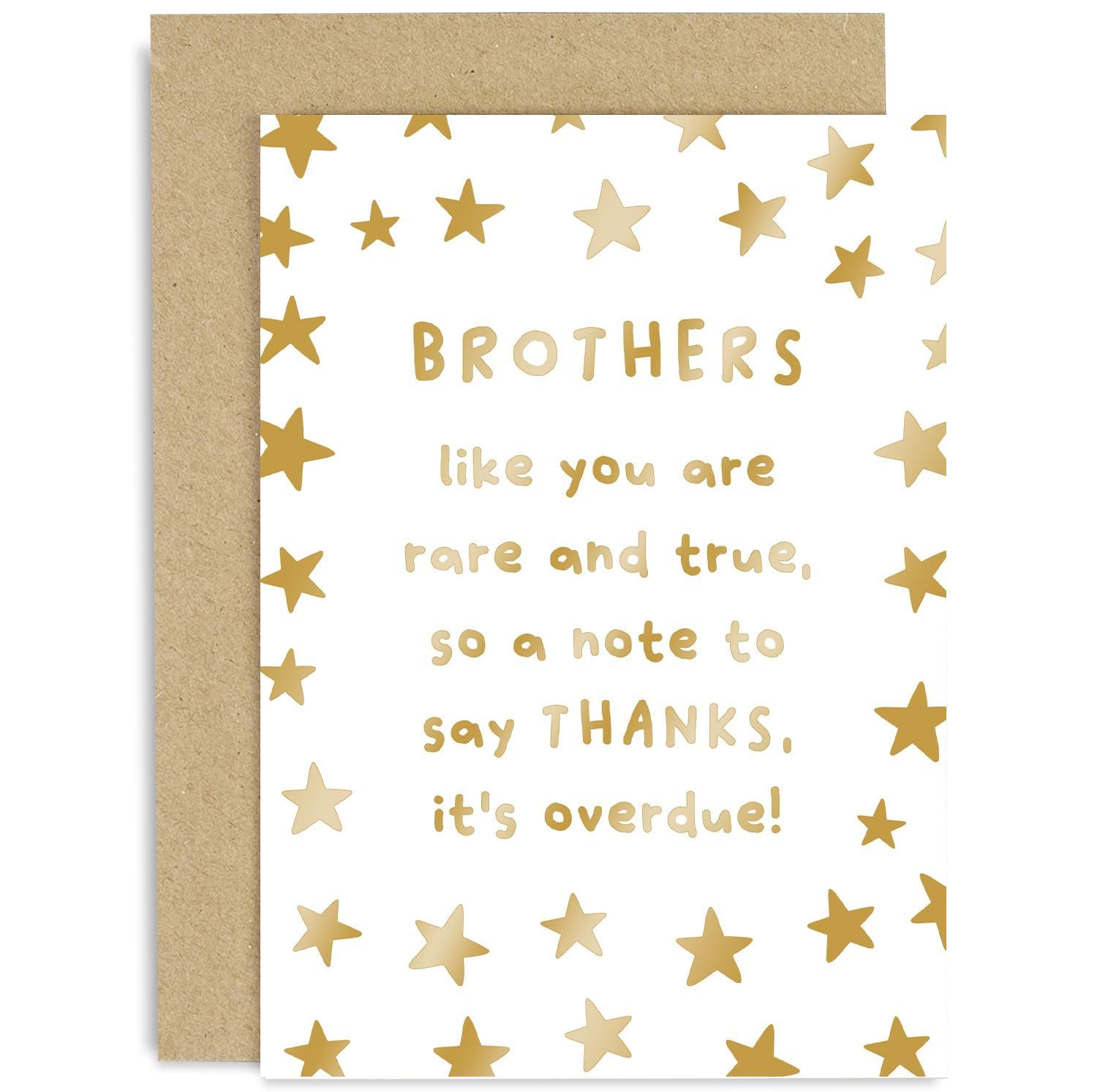 Old English Co. Brother Thank You Card - Best Friend Birthday Gift for Brother - Card for Him - Sentimental Keepsake Card for Brother - For Men |
