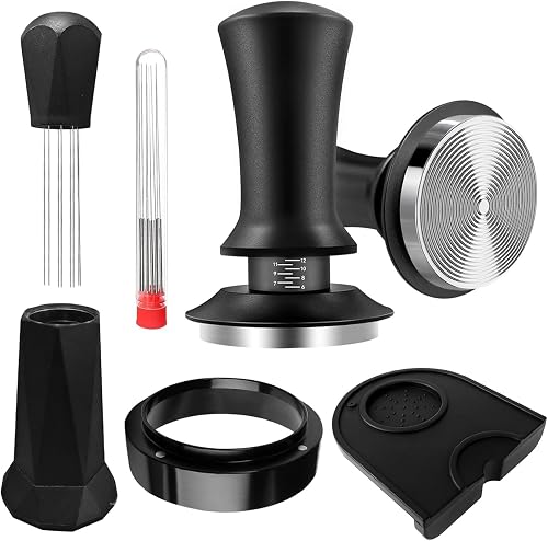 Angju 51mm Coffee Espresso Tamper Set with WDT Tool & Dosing Funnel