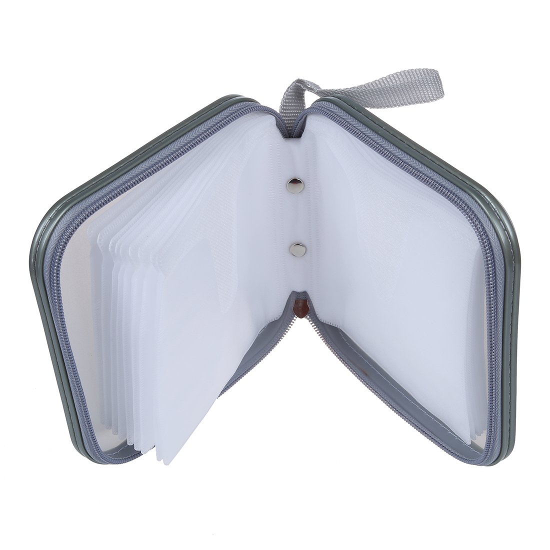 Pasuihcay 40 CD DVD Disc Album Storage Carry Case Cover Wallet Sleeve Holder Bag Hard Box - Silver