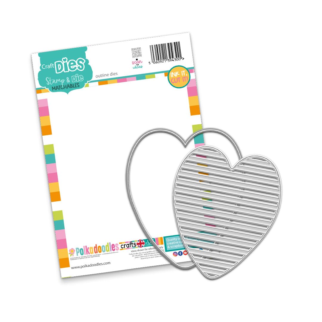Shutter Heart in/Out Dies Craft, Card Making Scrapbooking Cutter Dies - wh