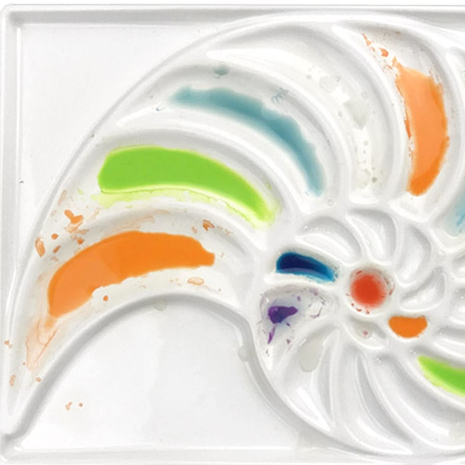 Paleta Artysty Porcelany, Paleta Mieszana Akwareli Prostokątnej Fali Muszli, Odpowiednia Do Akwareli, Gwaszu, Malarstwa Olejnego Itp.