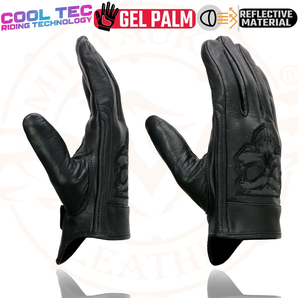 Milwaukee Leather MG7571 Men's Black 'Col-Tec' Leather 'Reflective