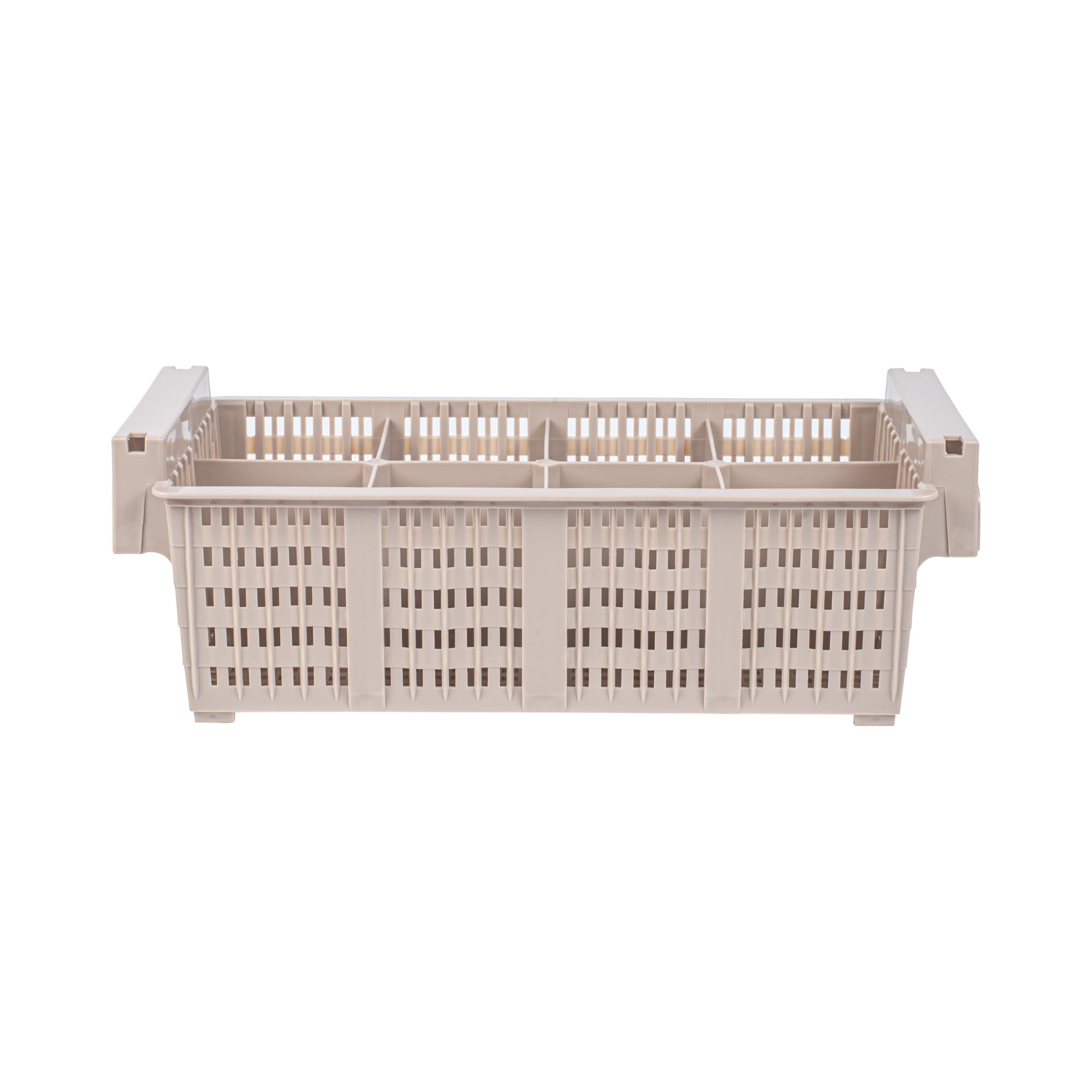 Restaurantware Clean Tek Égouttoir à vaisselle professionnel en polypropylène marron robuste avec 8 compartiments, porte-couverts durable pour restaurants, cuisines, cafétérias et plus encore