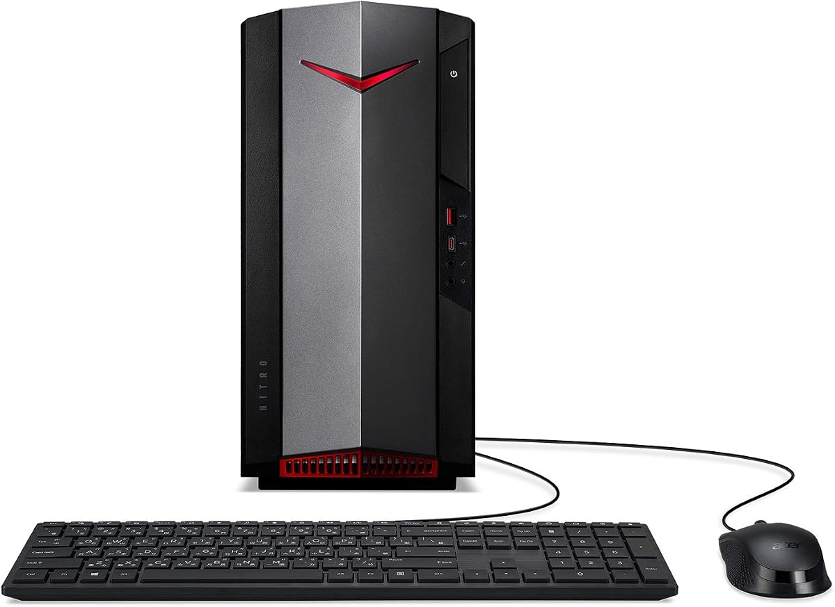 Computadora de escritorio para juegos Acer Nitro 50 N50-640-UR12 | Procesador Intel Core i5-12400F de 6 núcleos de 12.a generación | NVIDIA GeForce RTX 3060 | DDR4 de 16 GB a 3200 MHz | SSD de 512 GB | Disco duro de 1 TB | Intel Wi-Fi 6E AX211 | Inicio de Windows 11