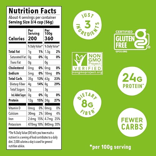 Miniatura 6 de Veggiecraft Farms Rotini Pasta - Nueva receta mejorada - Pasta proteica, pasta de lentejas con coliflor y guisantes, fideos altos en proteínas, baja