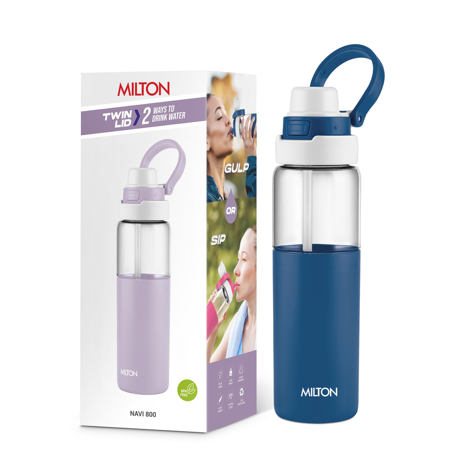 MILTON Navi 800 Water Bottle - Sip or Gulp, Leak-Proof -10