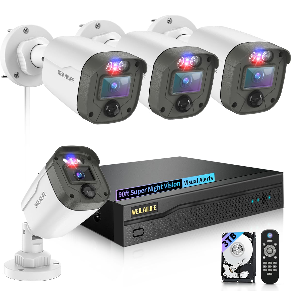 5MP Outdoor Wired Security Camera System, CCTV Video Surveillance System