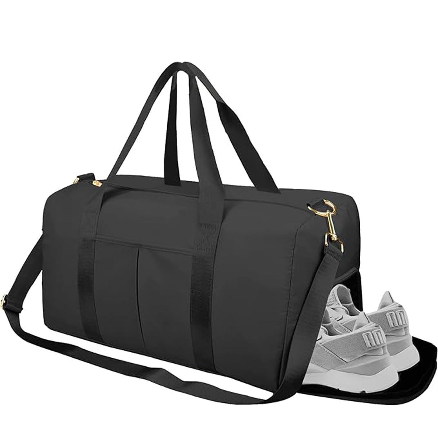 GGEROUGym Duffle Bag with Shoes Compartment, Large Capacity Travel Bag with Dry and Wet Separation,Waterproof Shoulder Bag Carry Luggage Bag for Weekender Sports,Gym,Vacation (Black 1)