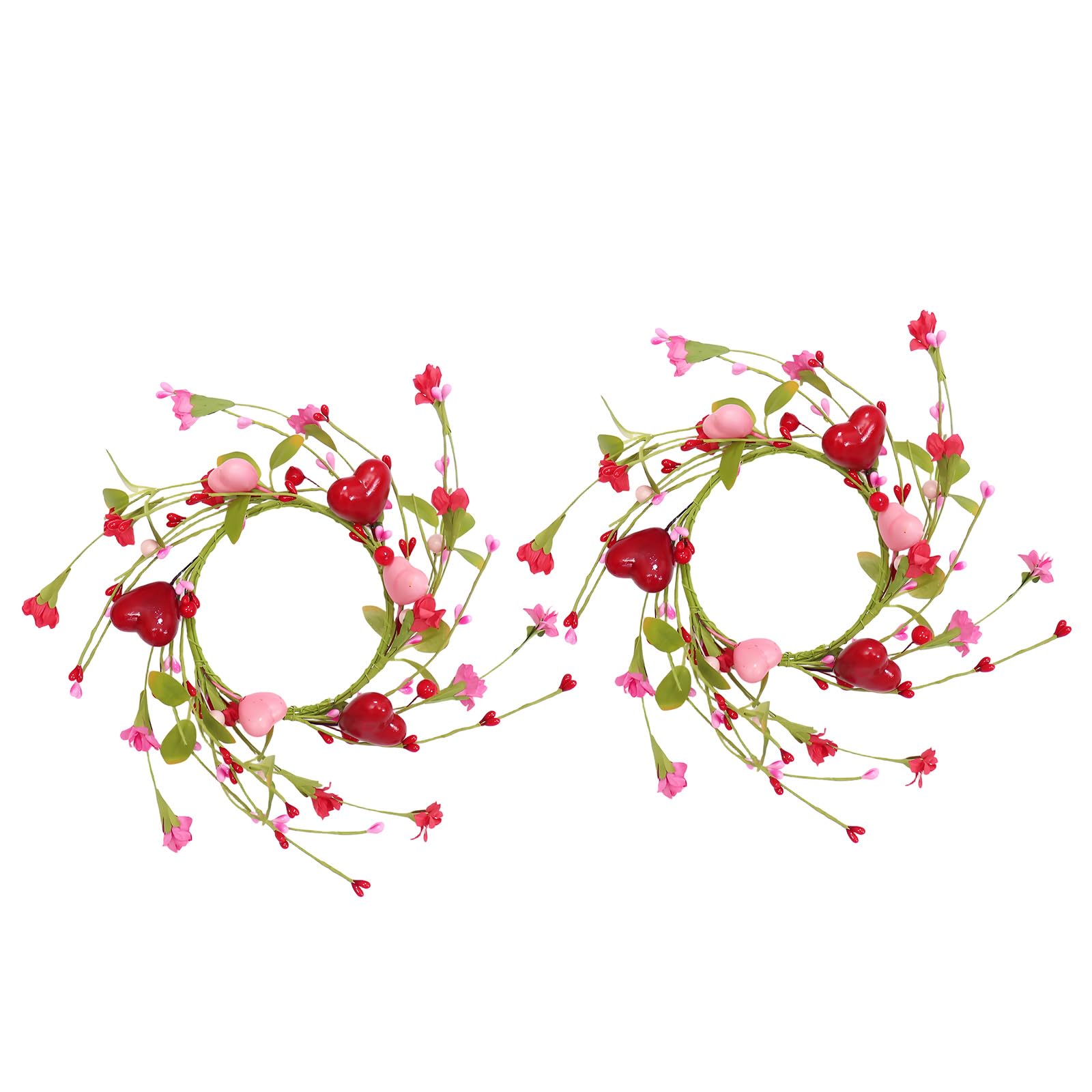 Tsophreniq Rings Wreaths Valentines Day Minis Wreath Heart Berries Holders Rings Valentine Table Decors Heart and Berries Holders