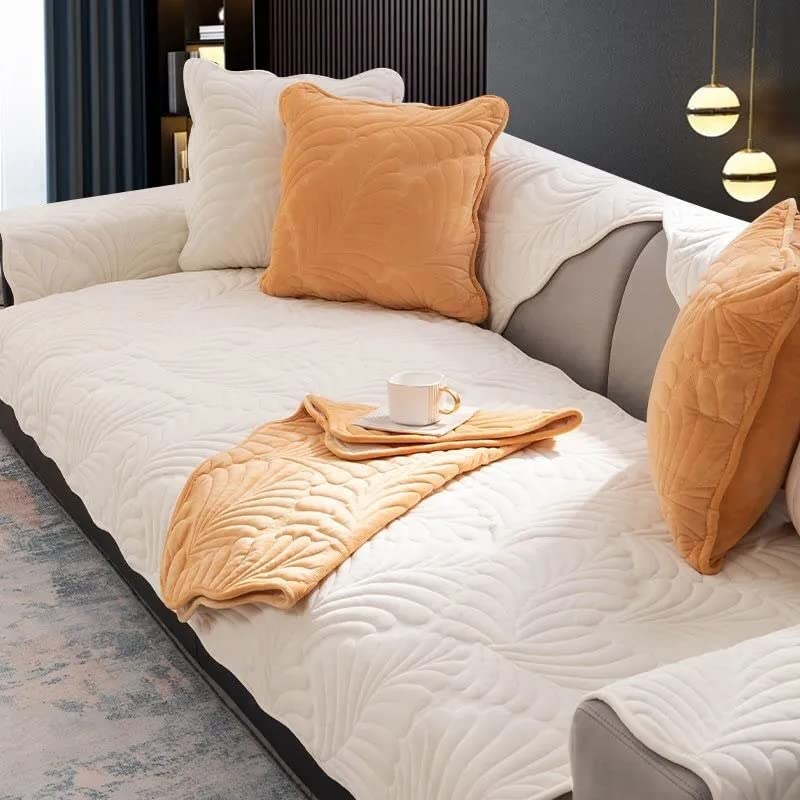 Sofa Slipcover Corner 3/2/1/4 Seater Sofa Cover L Shape Couch Cover Velvet Thick Sofa Protector Anti-slip Reversible Quilted Corner Slipcovers Washable for Sectional Couch ( Color : #4 , Size : 110x11