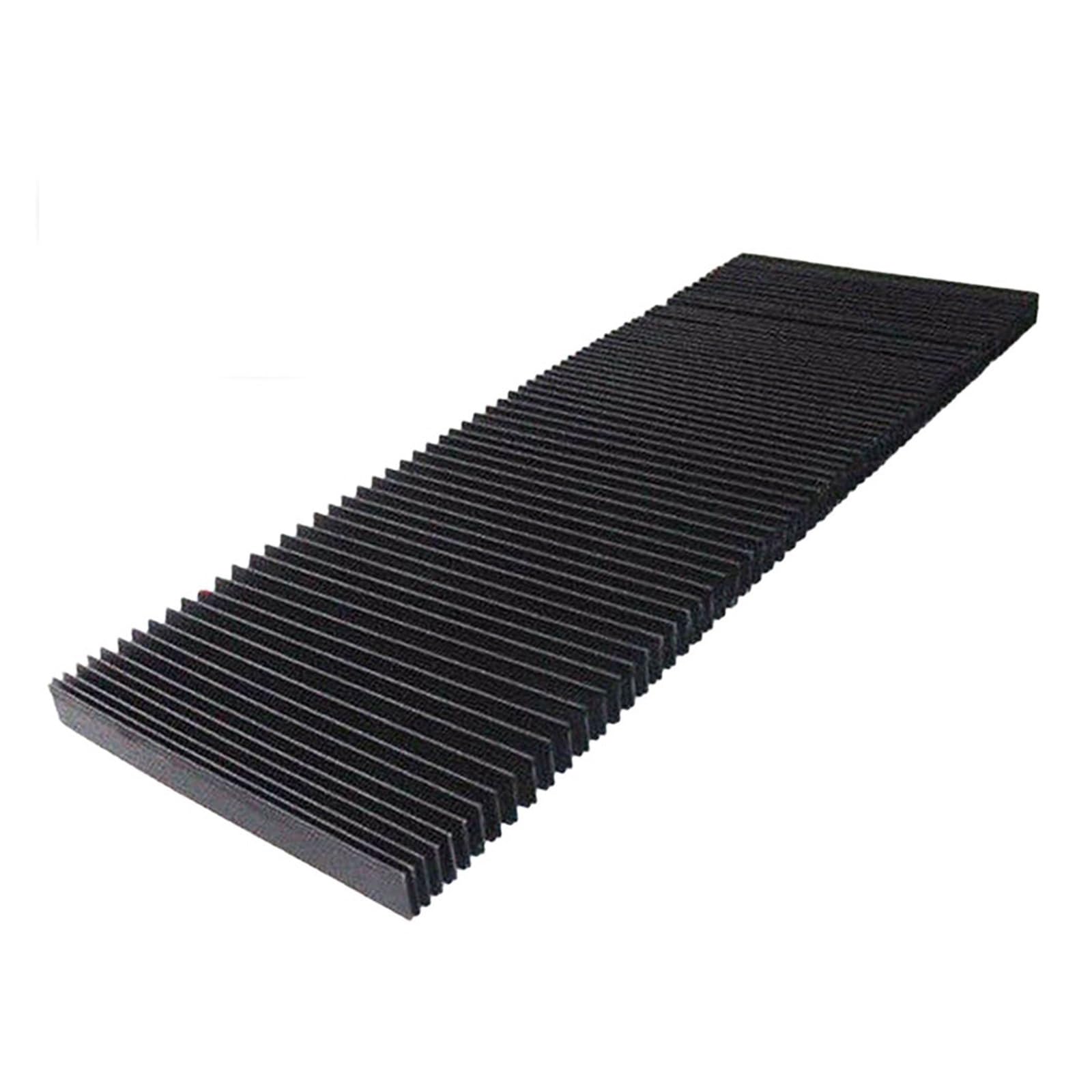 EJvkrbtx Milling Machine Flat Accordion Bellows Dust Cover Black 1.5m x 15mm x 130-300mm
