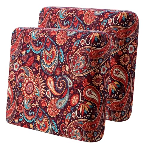 Image of YISUN Sofa Couch Cushion Covers, Stretch Printed Couch Seat Slipcover, Soft Couch Cover for Dogs, Washable Non-Slip Furniture Protector for Sectional Armchair Loveseat (Red Flower, 2 piece)