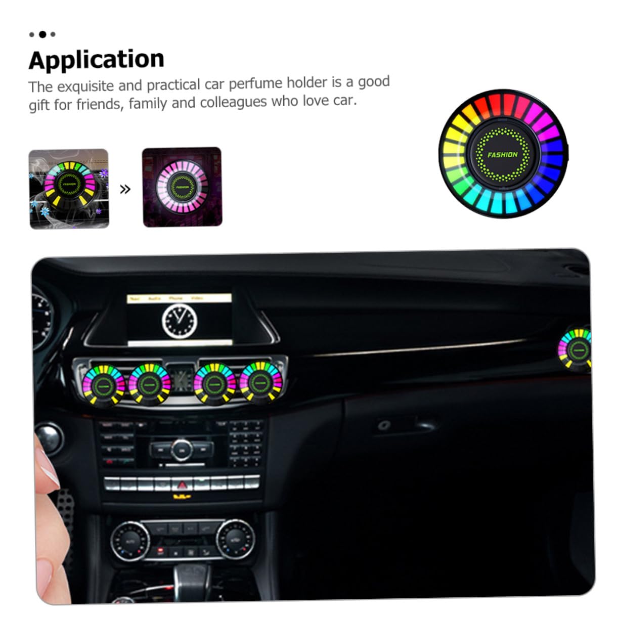 Gatuida 4pezzi Diffusore Auto Con Luce Led Rgb Clip Ventilazione Di Illuminazione Per Atmosfera Unica Accessorio Per Auto Facile Installazione e Design Elegante