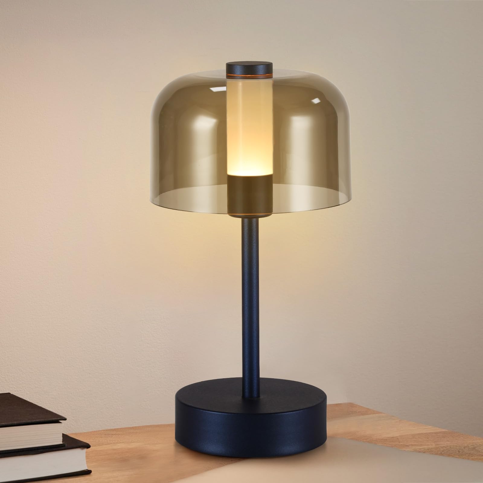 MeoYlaery Rechargeable Table Lamp,Wireless Table Lamp Dimmable Indoor,Battery Operated LED Lamps Touch Control (Blue)