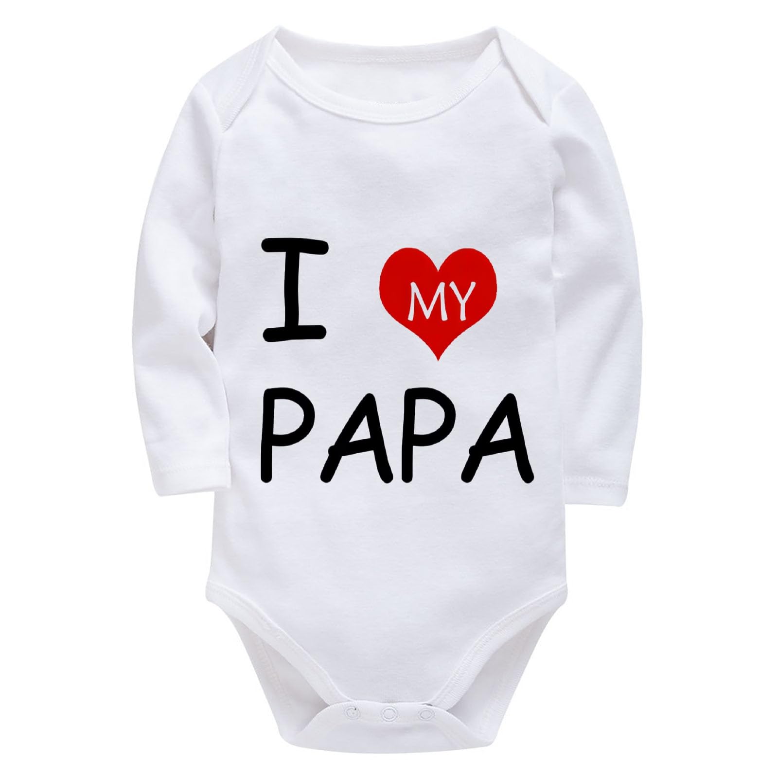 WOOYONGING I Love My PAPA Baby Outfit Newborn Outfits Long Sleeve Baby Girl Clothes White Baby Romper 6 Month