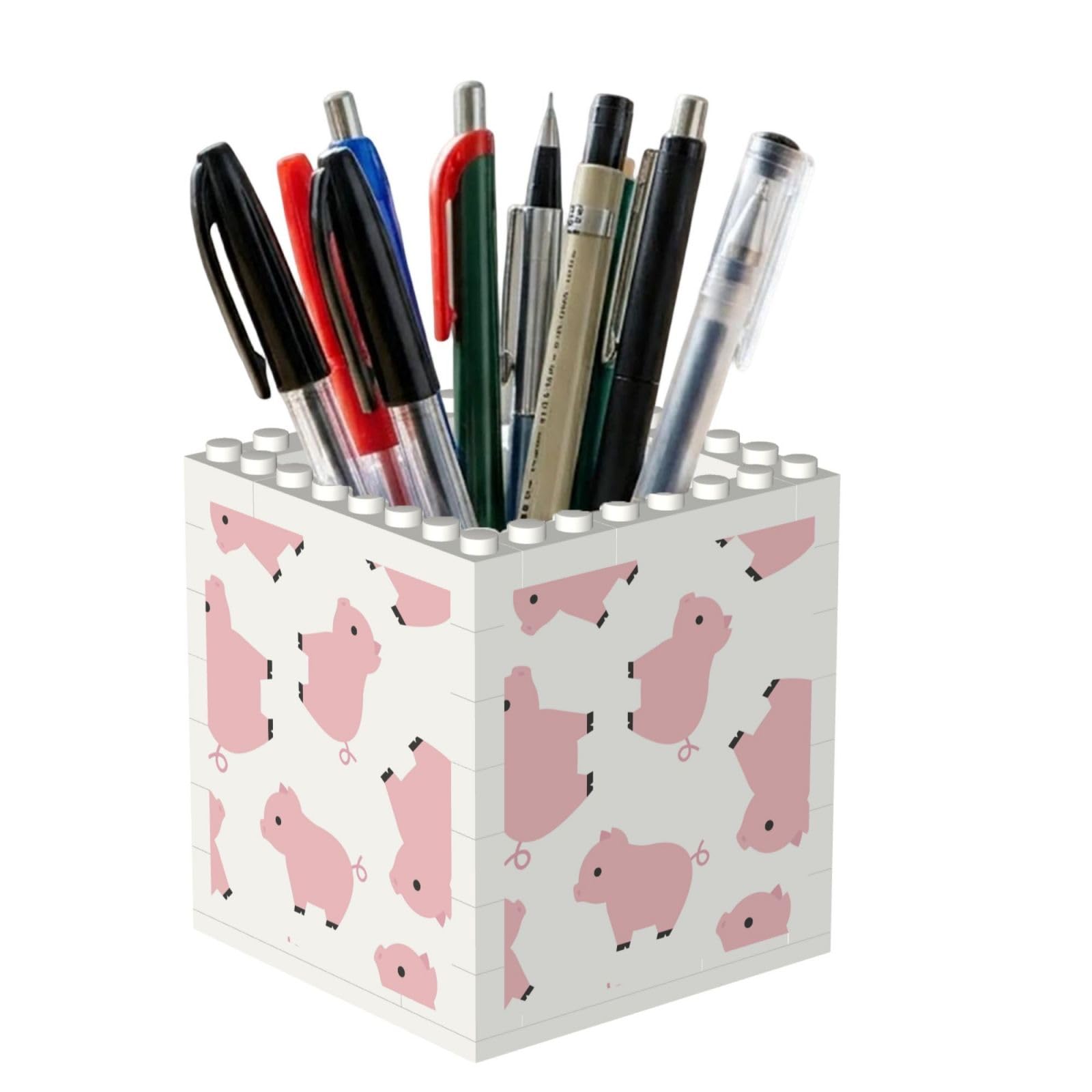Poadnly Pink Pig, Pen Pot Pencil Holder for Office Home School, Compact Desk Organiser for Office Stationery