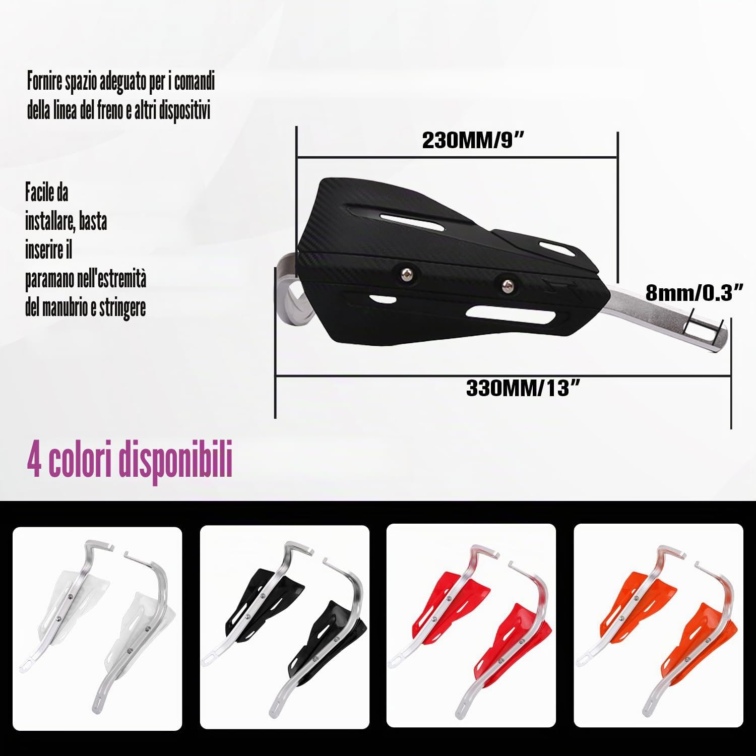 Paramani Motocross,Protege Main Paramani Moto Universale in Alluminio per Manubrio da 22 mm e 28 mm per KTM Surron Husqvarna 701 Moto Cross Pit Bike Dirt Bike MX Racing ATV Quad-Nero