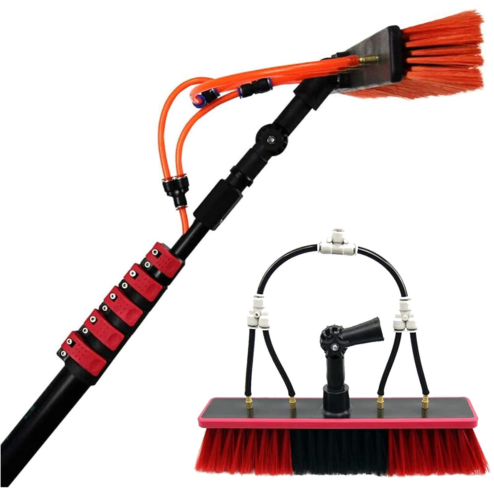 BHFLJSAQ 3-12M Window Cleaning Pole Set, Extendable 39FT with 35cm Brush Head, Perfect for Trucks, SUVs, and High Windows, Professional Cleaning Equipment