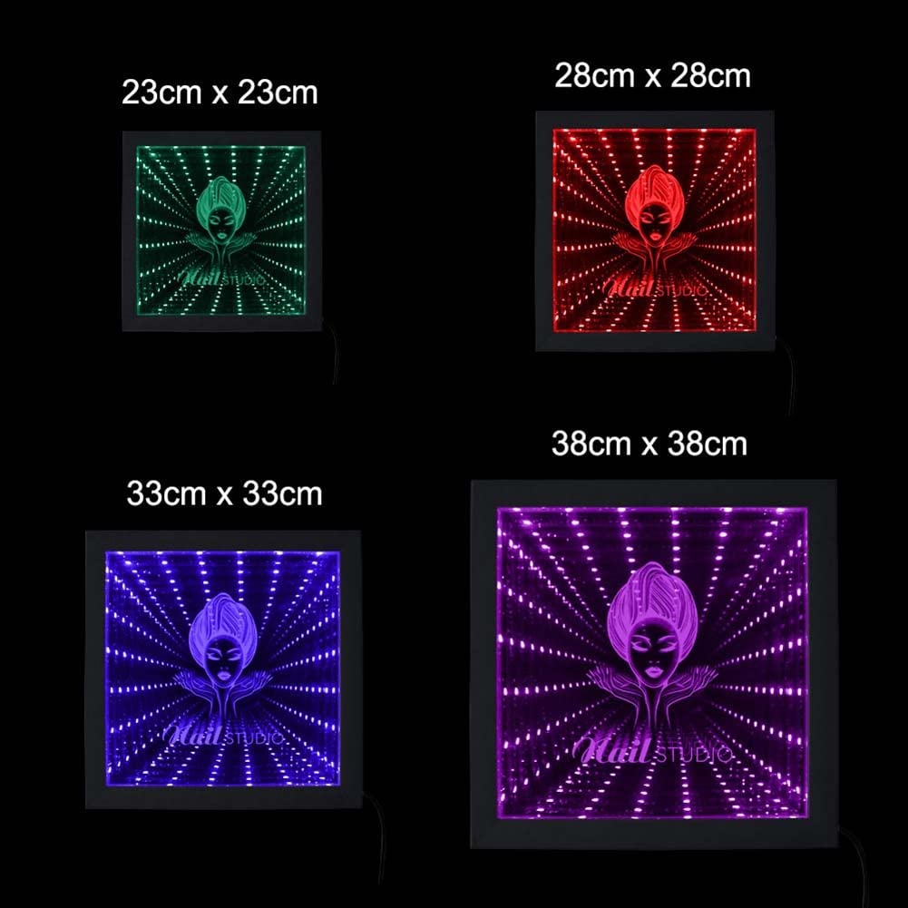 Mirror Lámpara De Túnel Infinity Espejo Túnel De Iluminación De La Lámpara Led De La Fiesta Sensorial Decoración Led Sensor Luz Infinity Tunnel Lámpara De Noche 3d Visual Illusion Light Para Fiesta (