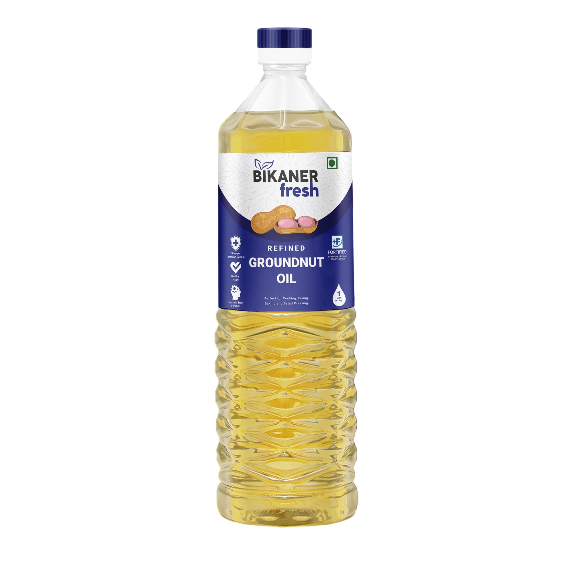 Bikaner Fresh Groundnut Oil, Enriched with Vitamins A & D2, Healthy Cooking Oil, Best Edible Oils for Cooking, 1 Litre Bottle