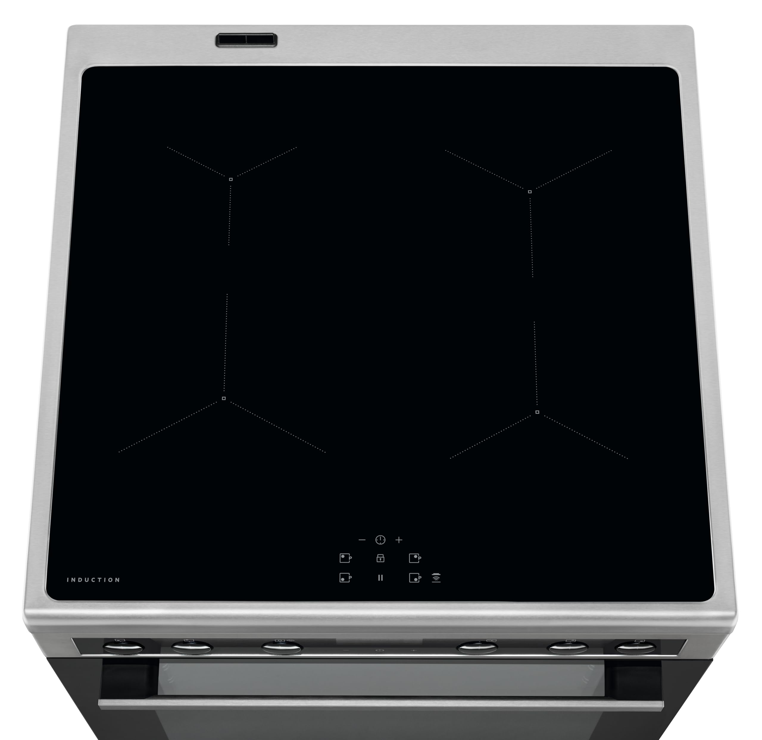 AEG CIB6641BBM 60 cm Standherd mit Induktions-Kochfeld / SteamBake – mit Feuchtigkeitszugabe / Hob²Hood / Versenkknebel / Touch-Bedienung / Grillfunktion / Display mit Uhr / Kindersicherung / A