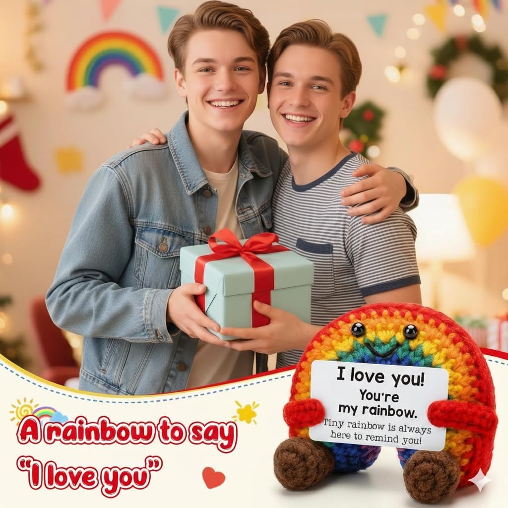 Valentines Day Birthday Gifts for Gay Lesbian LGBTQ+ Pride Month Gifts for Partner I Love You Gift for Couple Wedding Anniversary Long Distance Gay Boyfriend Lesbian Girlfriend Gift Handmade Rainbow - Image 5