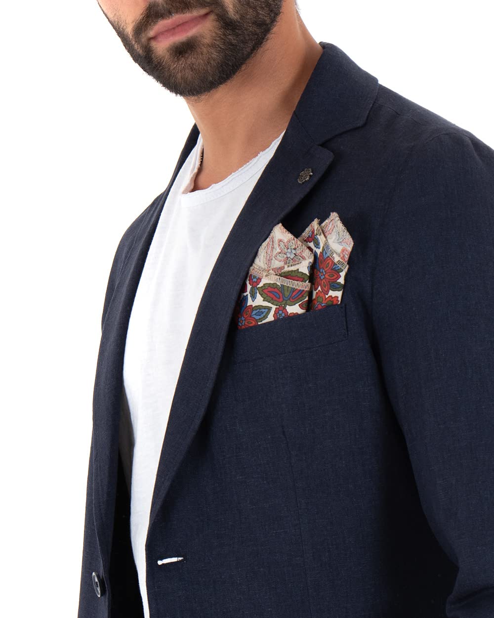 Abito Uomo Outfit Completo Giacca Pantalone Leggero Elegante Doppiopetto Pantalone Bottone Allungato