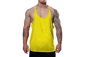 Men's Stringer Bodybuilding Workout Gym Tank Top Training Y Back Cotton