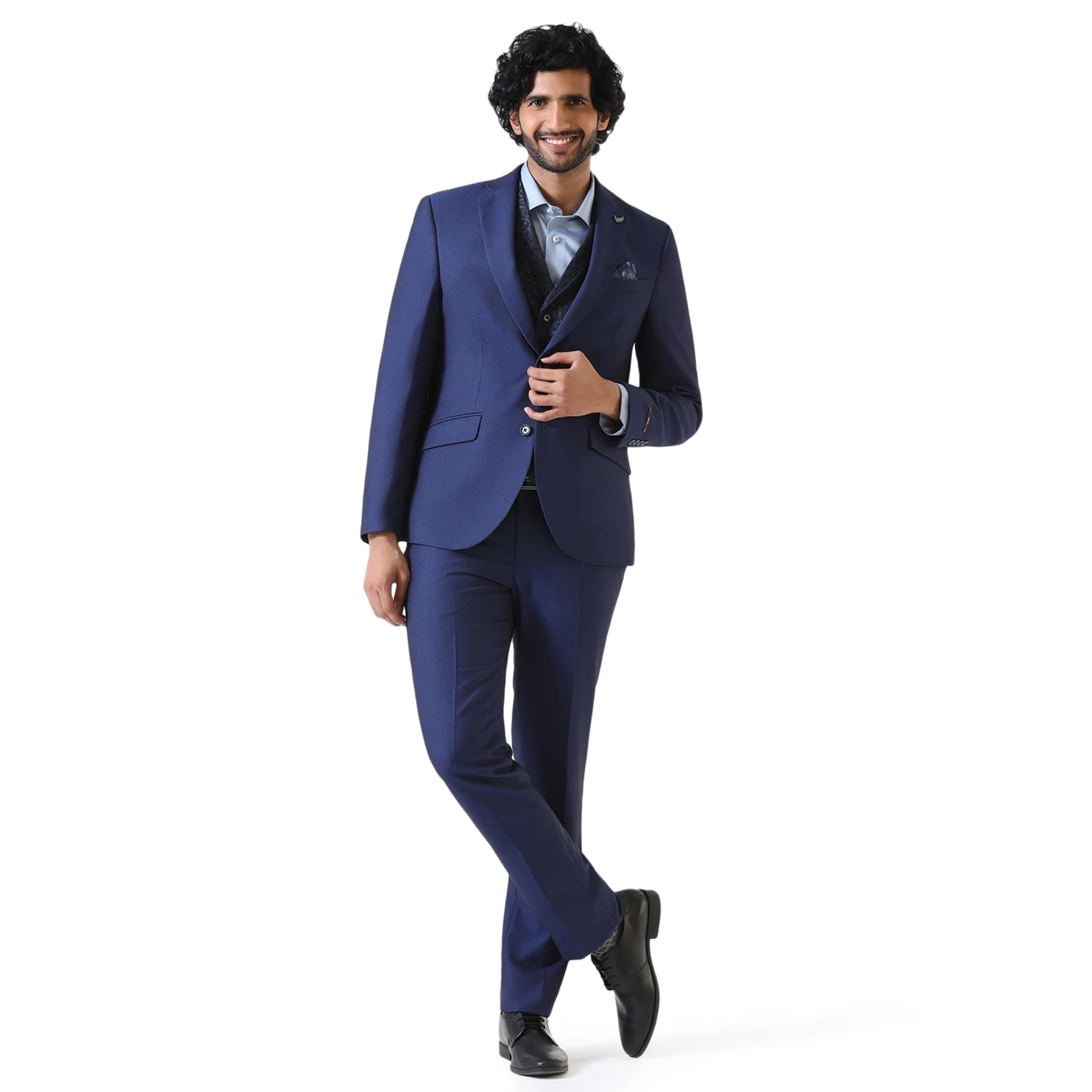 blackberrys Men's Slim Fit Textured 3-Piece Suit-picture-25
