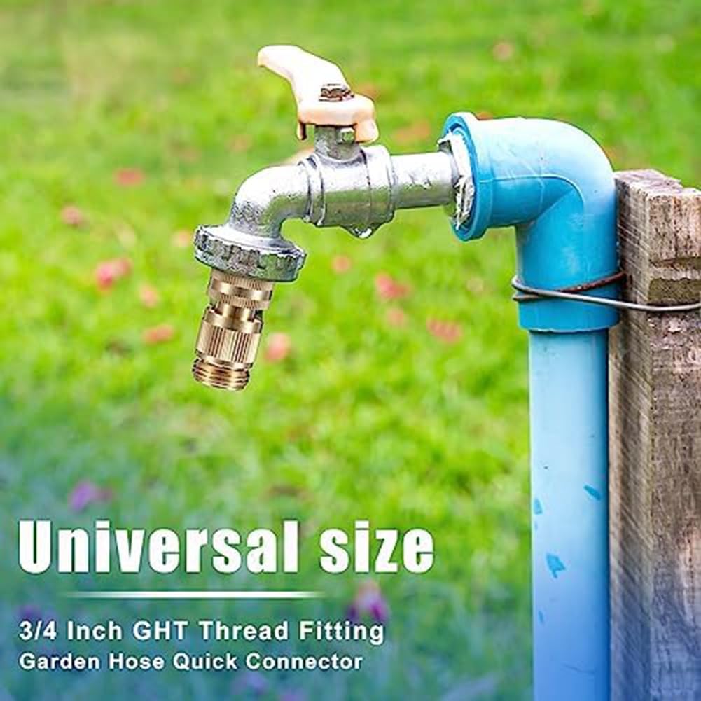 Raccordo Rapido per Tubo da Giardino Connettore per Tubo 'Acqua da 3/4 Pollici Connettore per Tubo da Giardino Perdite Adattatore Femmina e Adattatore