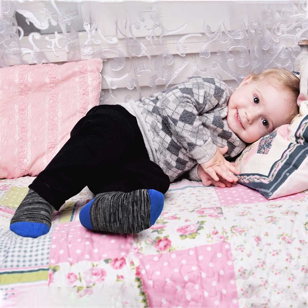 GENTABY Calzini per bambini Calze in cotone, morbidi e elastici, confezione da 10 pezzi, per bambini da 1 a 14 anni