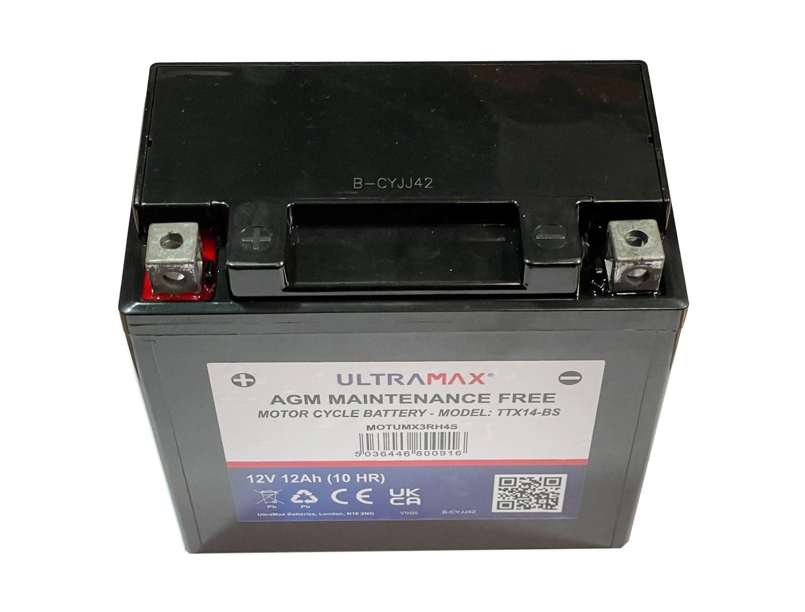 ULTRAMAX Batteria per moto YTX14-BS/TTX14-BS 12v 12ah AGM