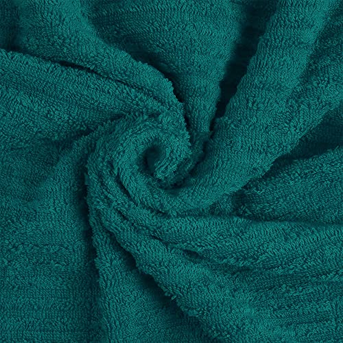 Trident 4 Piece Large Bath Towels Set For Bathroom - Cotton Rich Soft And Plush Highly Absorbent, Quick Dry, Soft Fresh 27" X 52" Towel For Hotel & Spa - Teal #TOP3