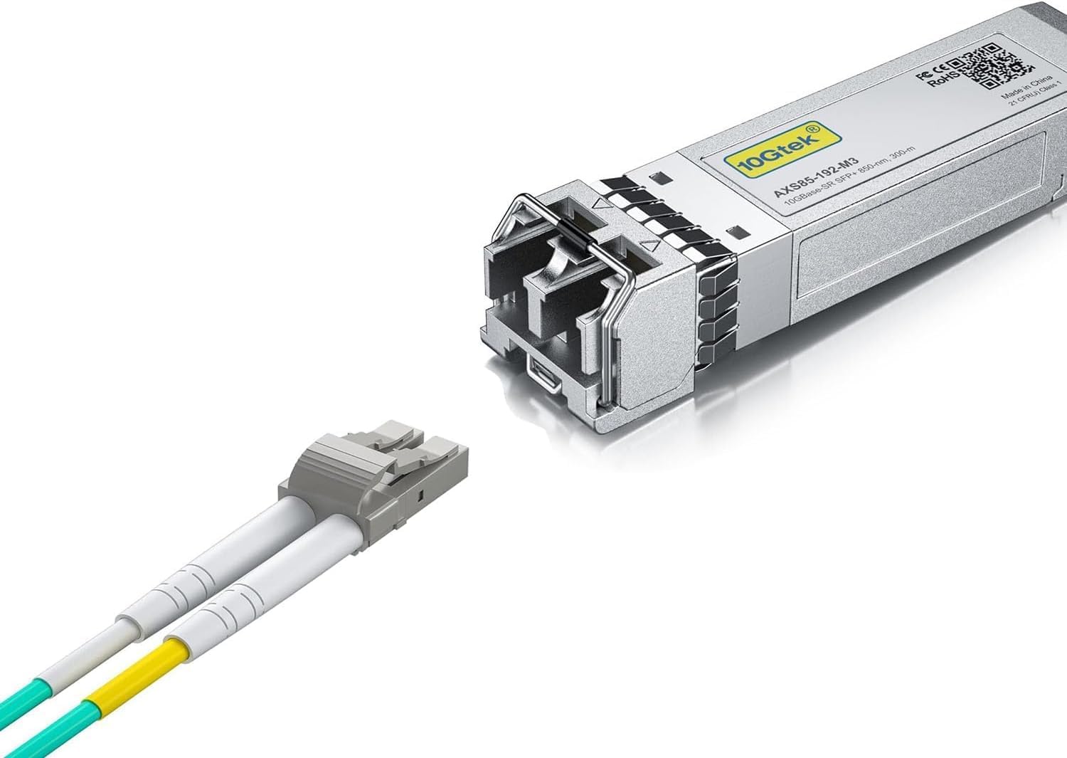 1 Pack of 10GBase-SR SFP+ Transceiver, Compatible with Brocade 10G-SFPP-SR and 1 Pack of 1M Fiber Patch Cable