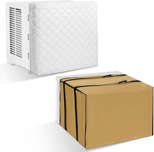 Wovnet 2 Piezas Cubierta de Aire Acondicionado para Ventana Interior Exterior Ajustable Impermeable Cubierta de Aire Acondicionado para Ventana al