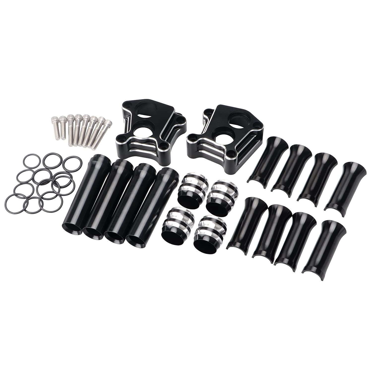 Motorcycle Black Chrome Pushrod Cover and Lifter Block Cover For Harley Twin Cam 1999-2017 Dyna Softail Touring Road King Glide - 201355758