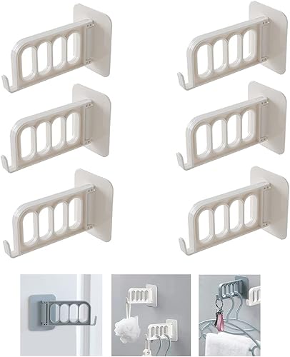 Percha plegable sin perforaciones, pequeña percha plegable para ropa, ganchos de almacenamiento para paredes, 4 agujeros montado en la pared,