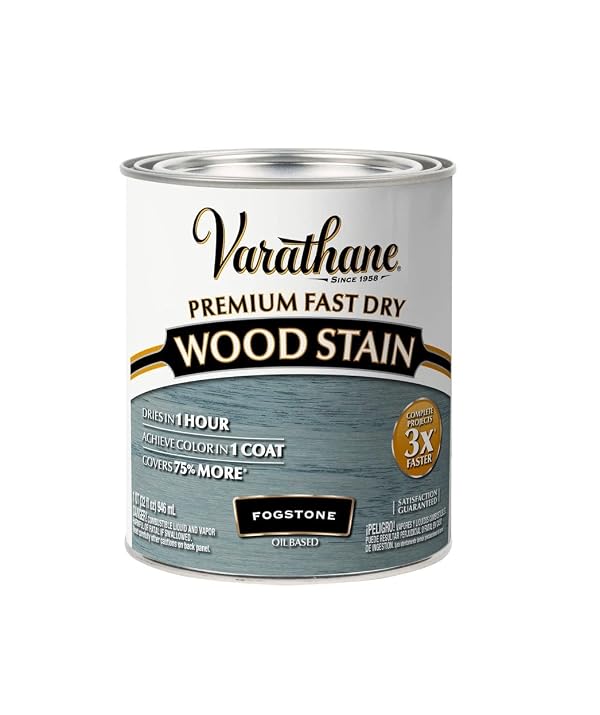 Varathane Premium Fast Dry Fogstone Wood Stain Quart by Rust-Oleum - Used condition - US$10.59