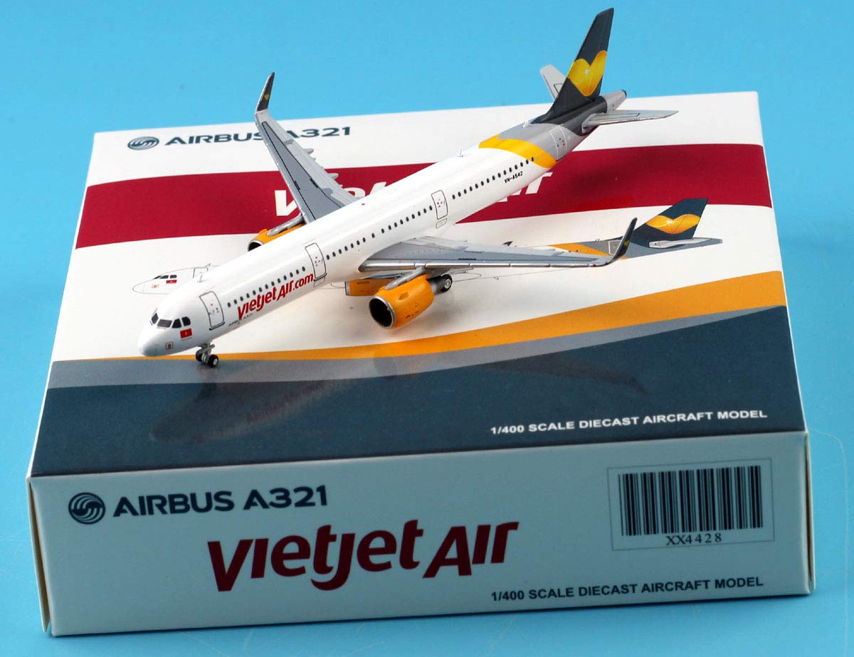 JC Wings 1:400 XX4428 Vietjet Air Plane Airbus A321 Diecast Aircarft Jet Model Reg#VN-A542